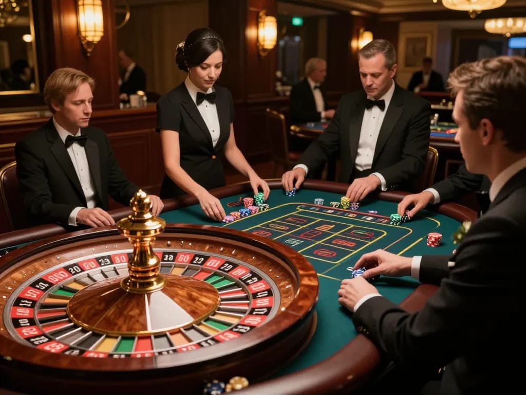 Engaged players placing bets at roulette table in elegant casino setting, showcasing strategic gameplay at https://www.bearcreekwatershed.org/macroinvertebrates.