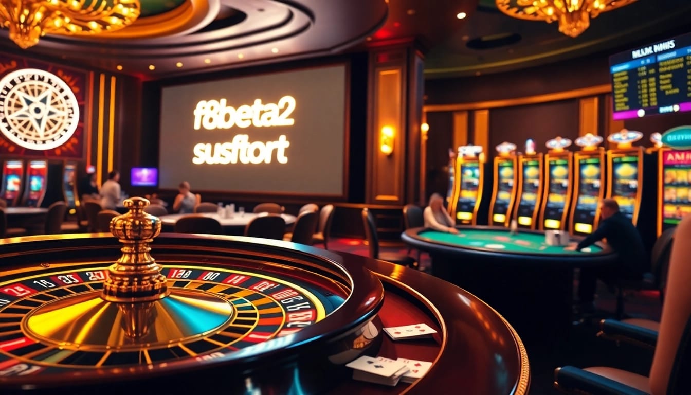 Exciting online gaming scene at f8beta2.support featuring roulette and poker tables.