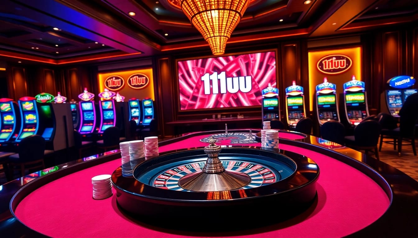Experience a thrilling game of roulette at 11uu casino, showcasing luxury and excitement in gambling.