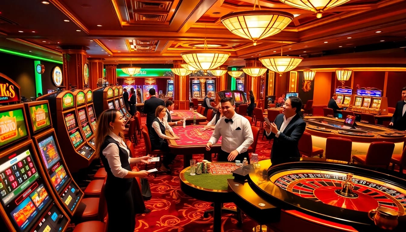 Experience the thrill of gaming at Link vào 888new with vibrant casino scenes filled with excitement.