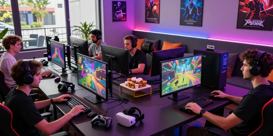 Engaged players enjoying interactive xxx games in a vibrant gaming lounge atmosphere.
