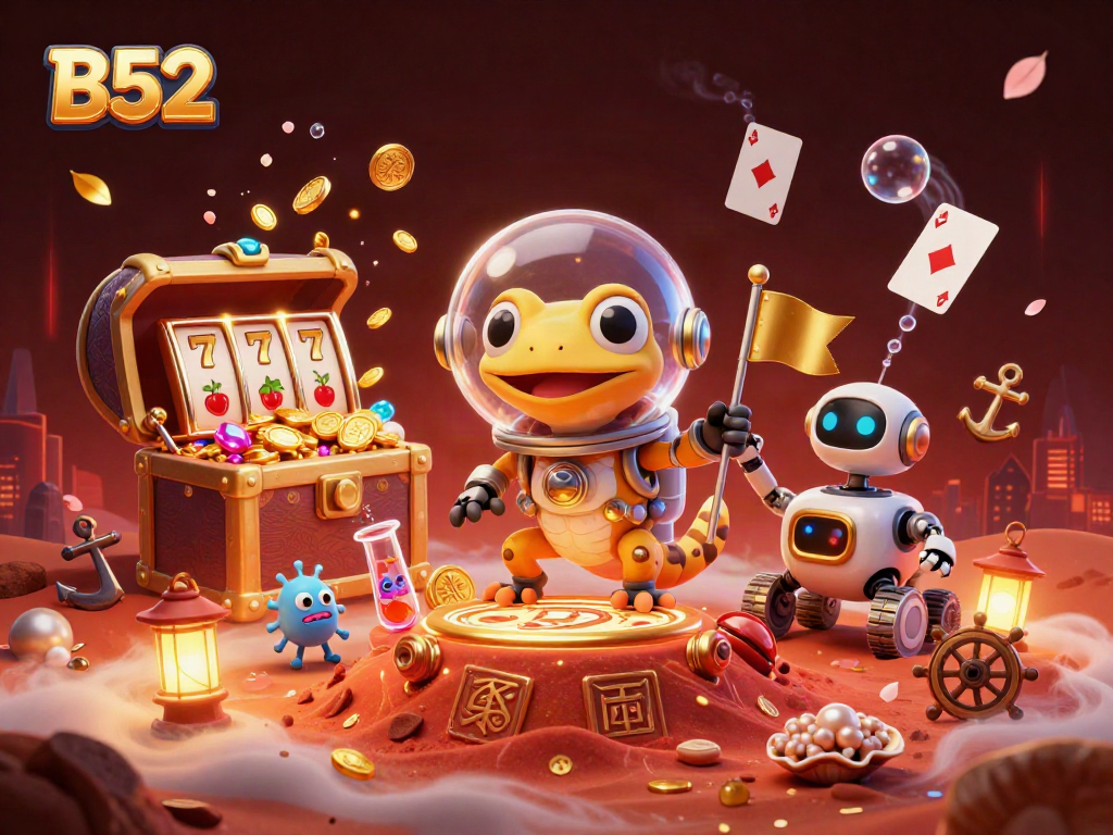 B52 immerses in vibrant casino treasures amidst Martian sands, showcasing interactive gaming thrills.