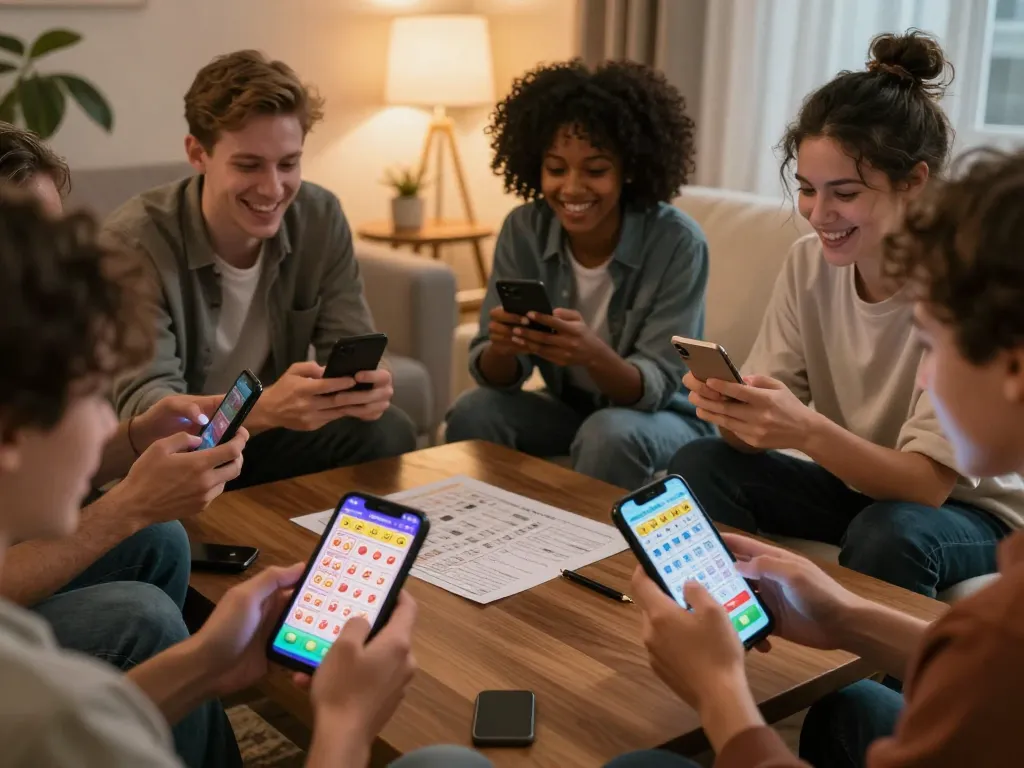 Players engage in online lottery games at home with link sungaitoto featured prominently on their devices.