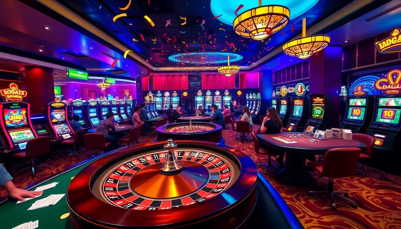 Experience excitement at https://dagaz.com.co/ as gamblers celebrate wins at a luxurious casino table.