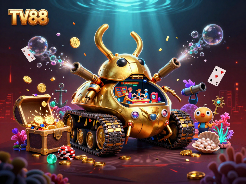 Experience the excitement of TV88 with a golden beetle tank casino and underwater treasures bursting with riches.