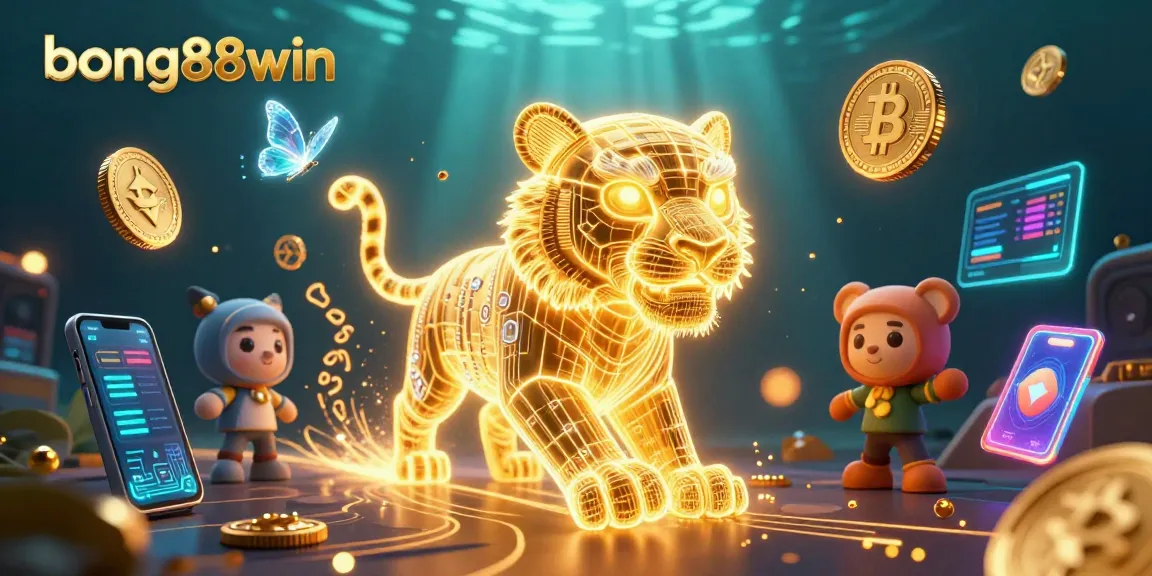 Experience thrilling gaming action with bong88win in a vibrant 3D digital casino setting.