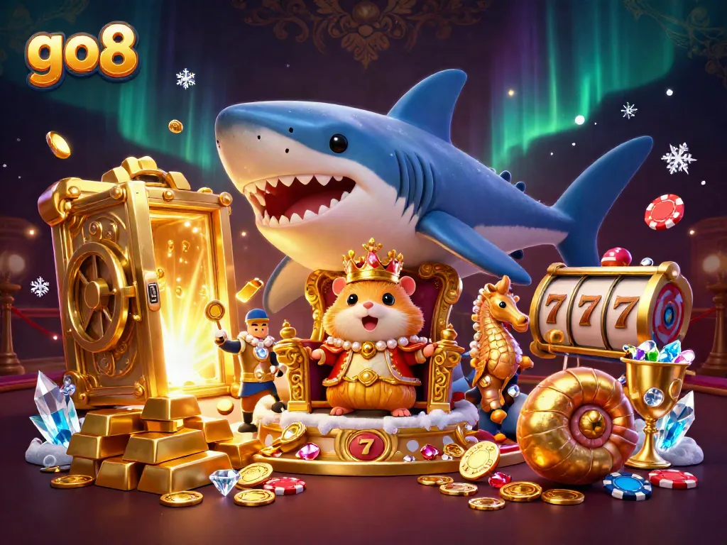 Engage in the vibrant world of go8, where the golden hamster king rules over a treasure-filled casino realm.