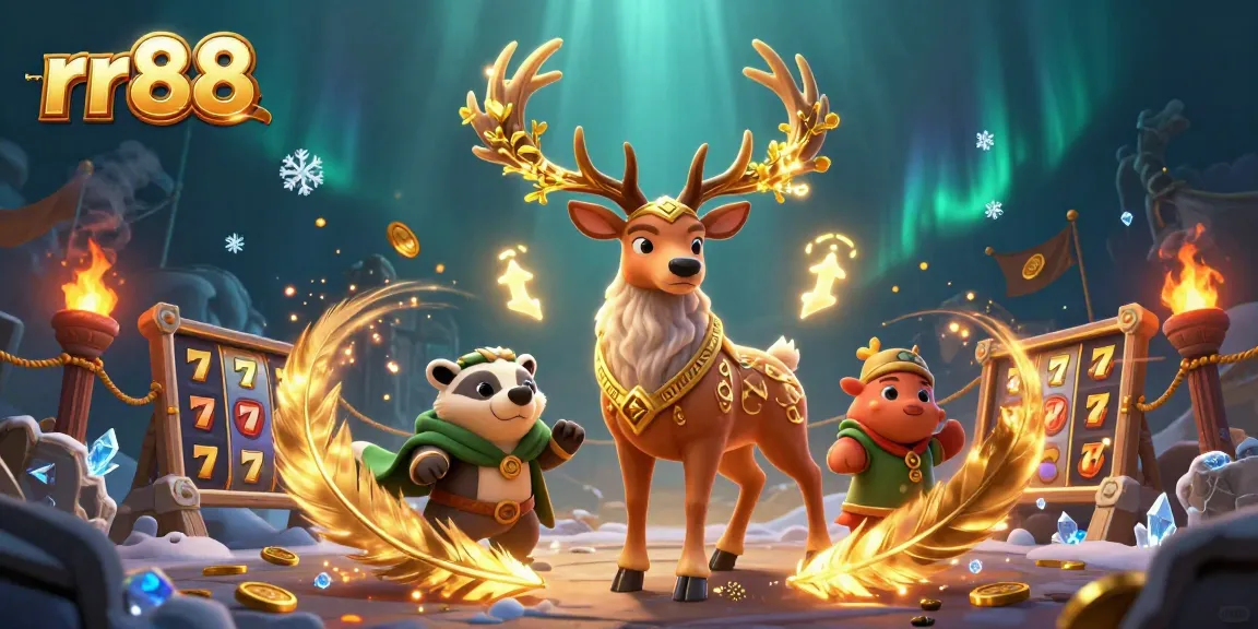 Join the thrilling action at rr88, featuring a captivating scene with Celtic characters surrounded by golden tokens and game elements.