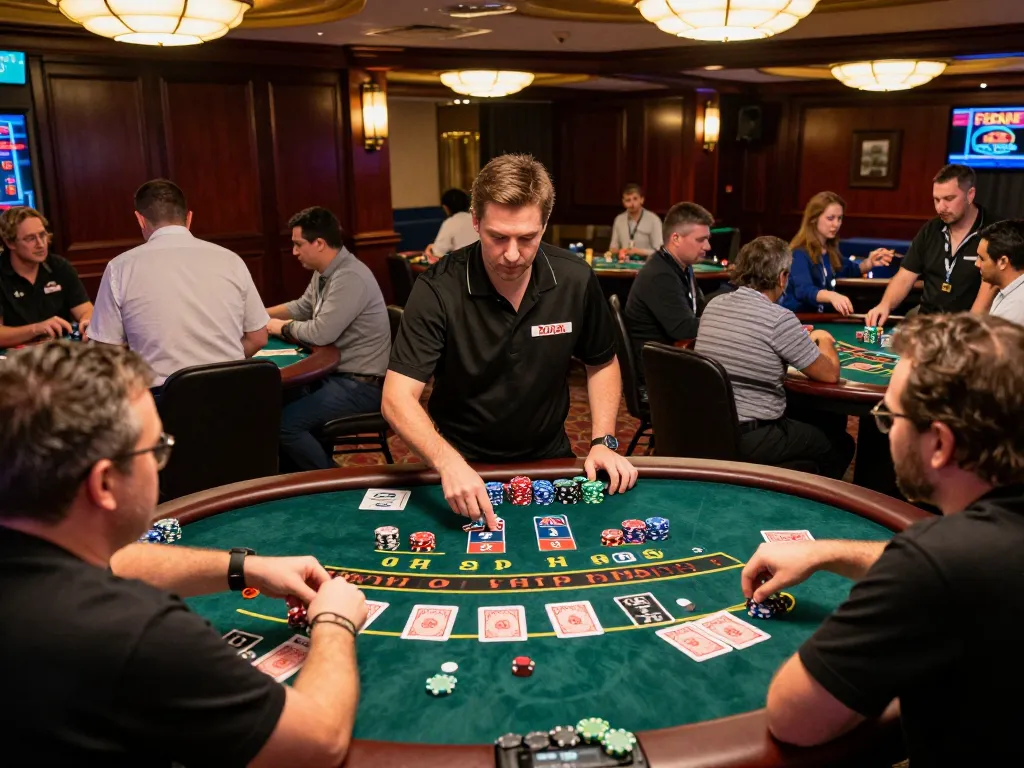 Players experiencing exciting gameplay with OPEN88 at casino tables, showcasing vibrant chips and cards in action