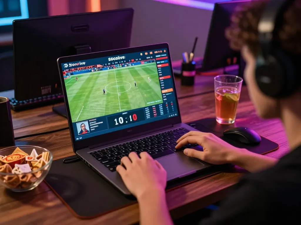 Socolive user engaging in live betting on sports, creating a lively online gaming atmosphere.