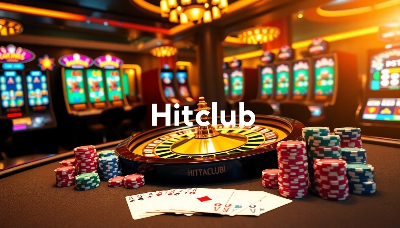 Hitclub offers a thrilling casino experience with lively roulette and poker chips.