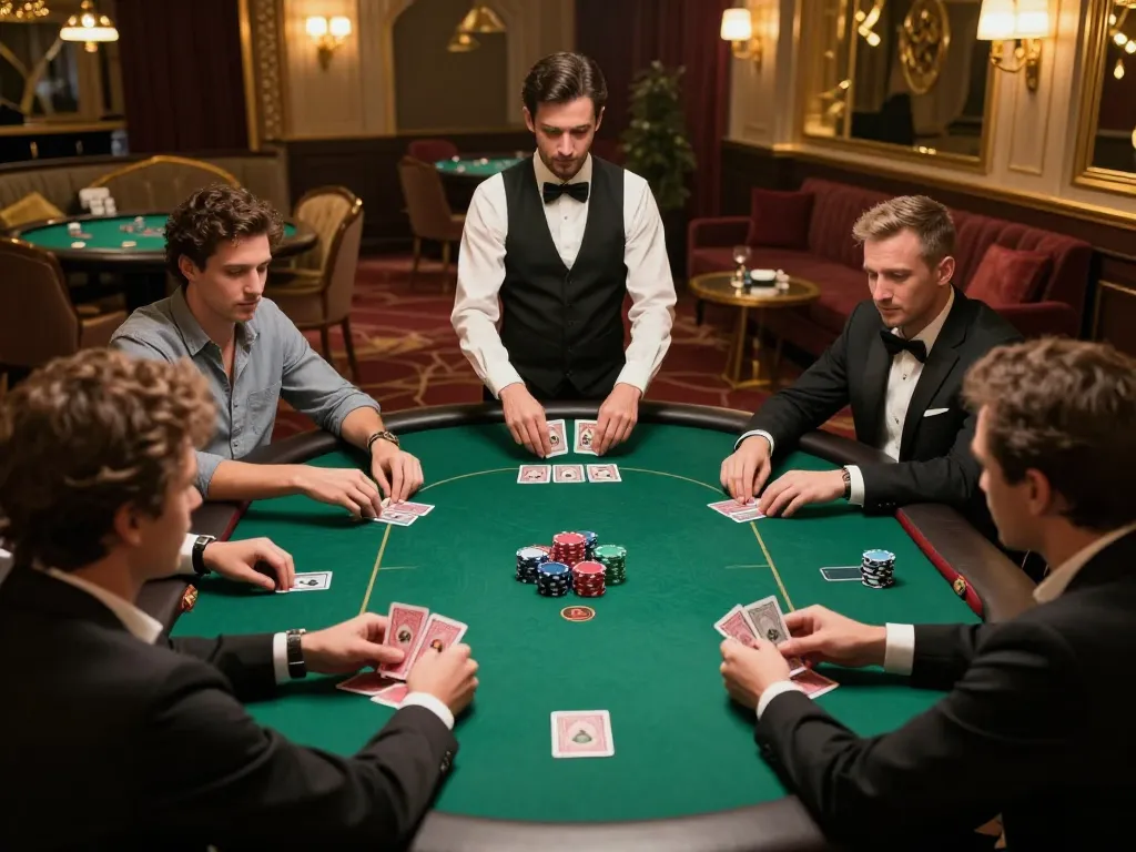 Engaging poker game showcasing sunwintop strategies among players during a high-stakes match.