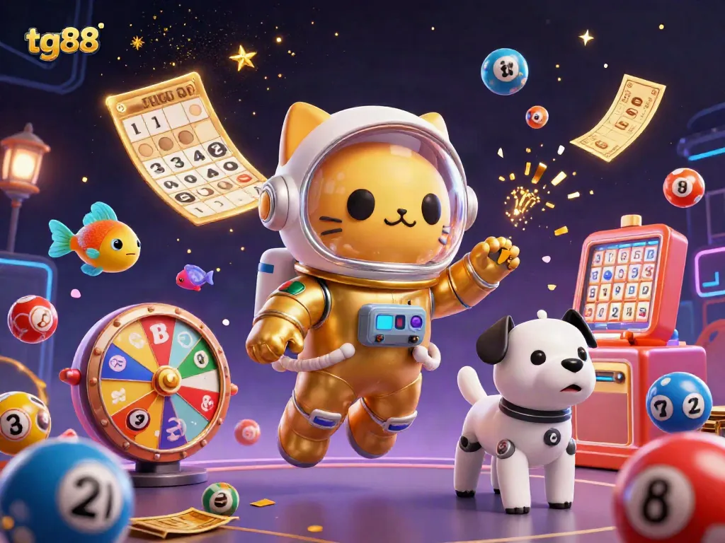 Experience thrilling jackpots with tg88 in this vibrant casino scene featuring lottery excitement.