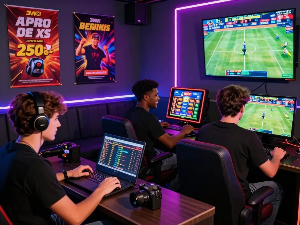 Players enjoying diverse games at 32win, showcasing excitement and modern gaming atmosphere.