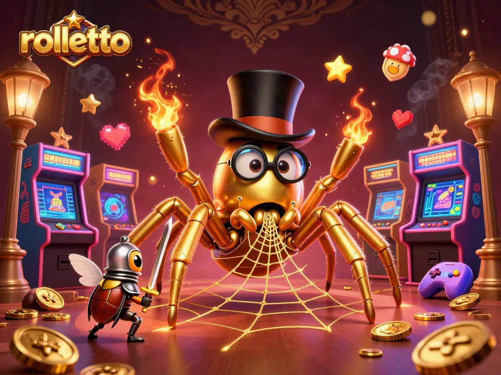 Engage in exciting Rolletto casino adventures with vibrant 3D characters and gaming elements.