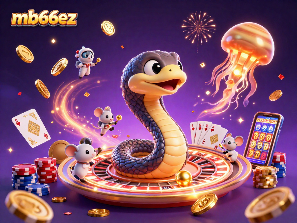 Bet big with mb66ez as a cosmic dealer jellyfish presides over an adventurous gambling scene.