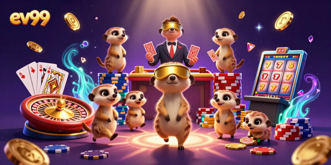 Experience the thrilling action at ev99 with meerkats running a colorful casino operation full of exciting games.