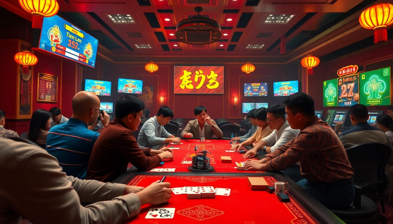 Exciting gameplay on gamebaidoithuong.com.vc featuring popular Vietnamese card games in a vibrant digital interface.