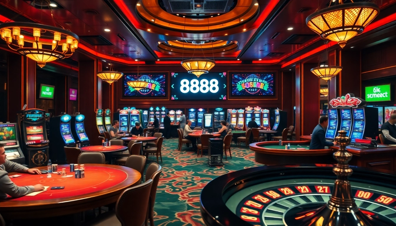 Experience the thrill of az 888 with vibrant casino tables and exciting gambling action.