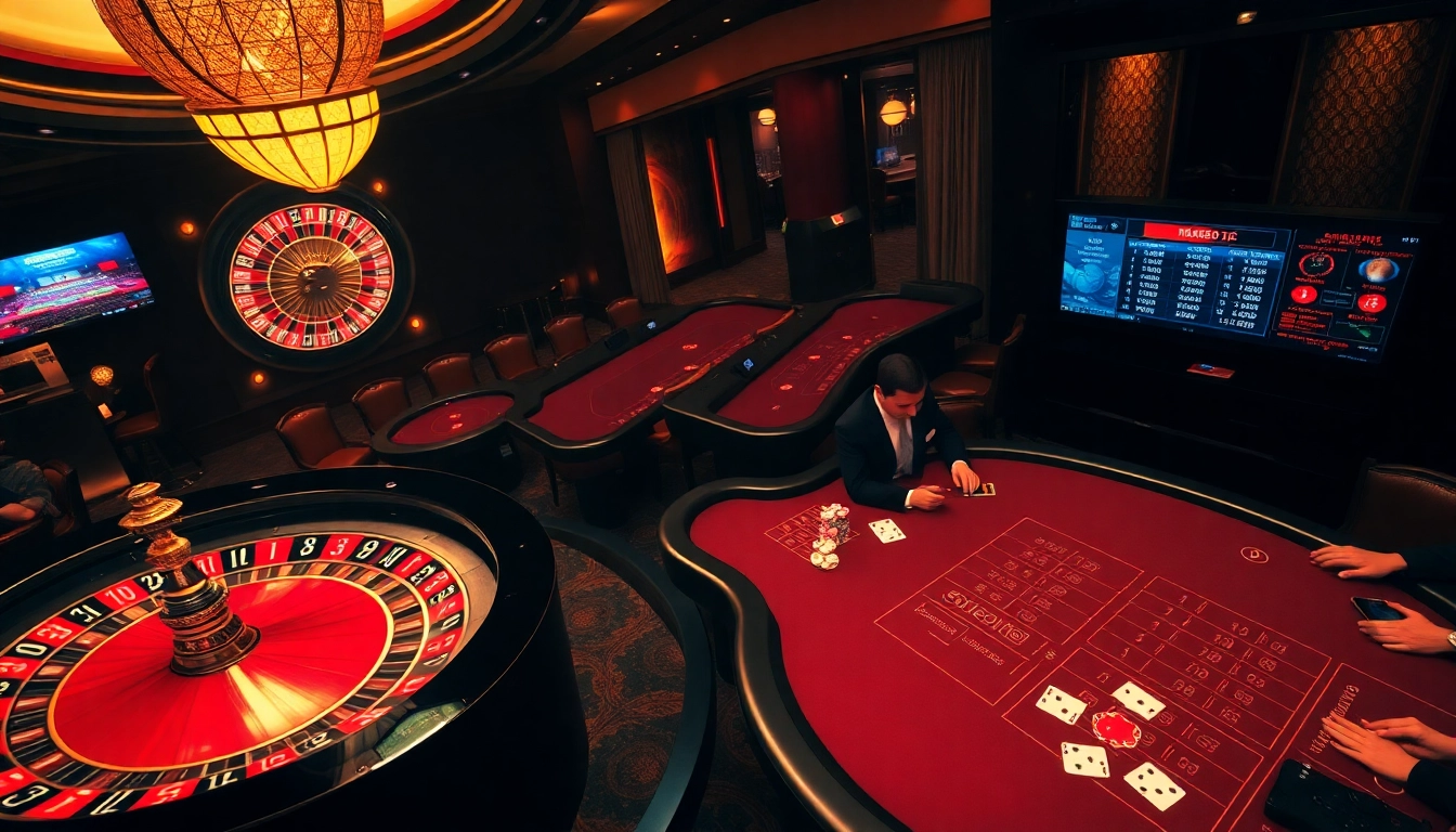 Experience the thrill at mb66.nyc with professional gamblers at luxurious casino tables.