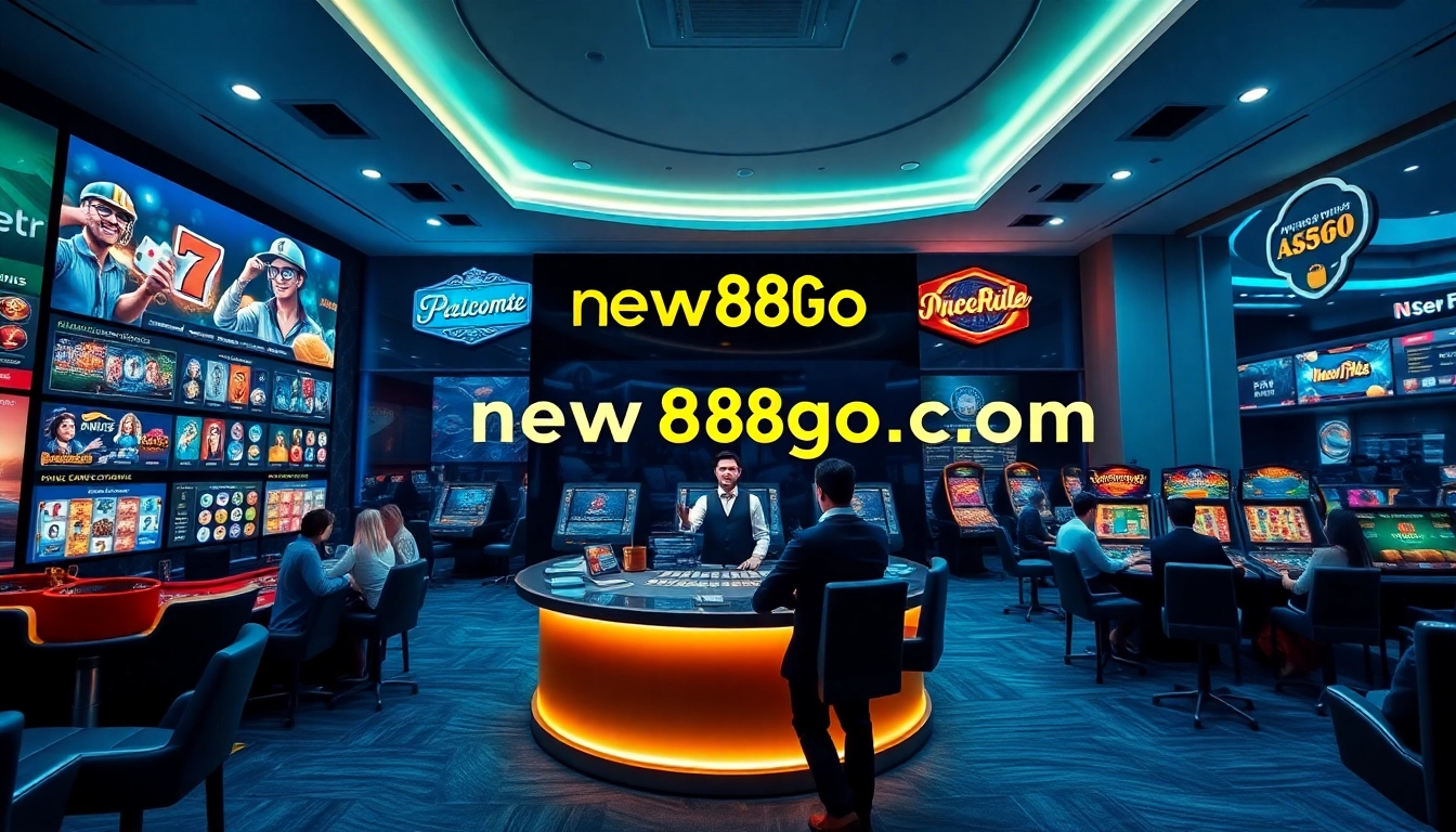 Dynamic gaming atmosphere at new88go.com showcasing various online betting options and live dealer interactions.